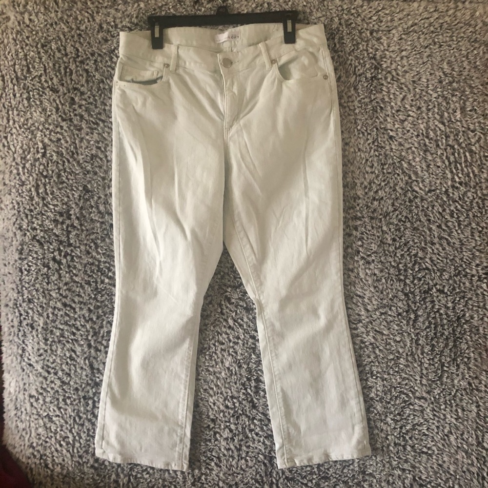 light pascal Green Ann Taylor loft spring summer crops Size 10